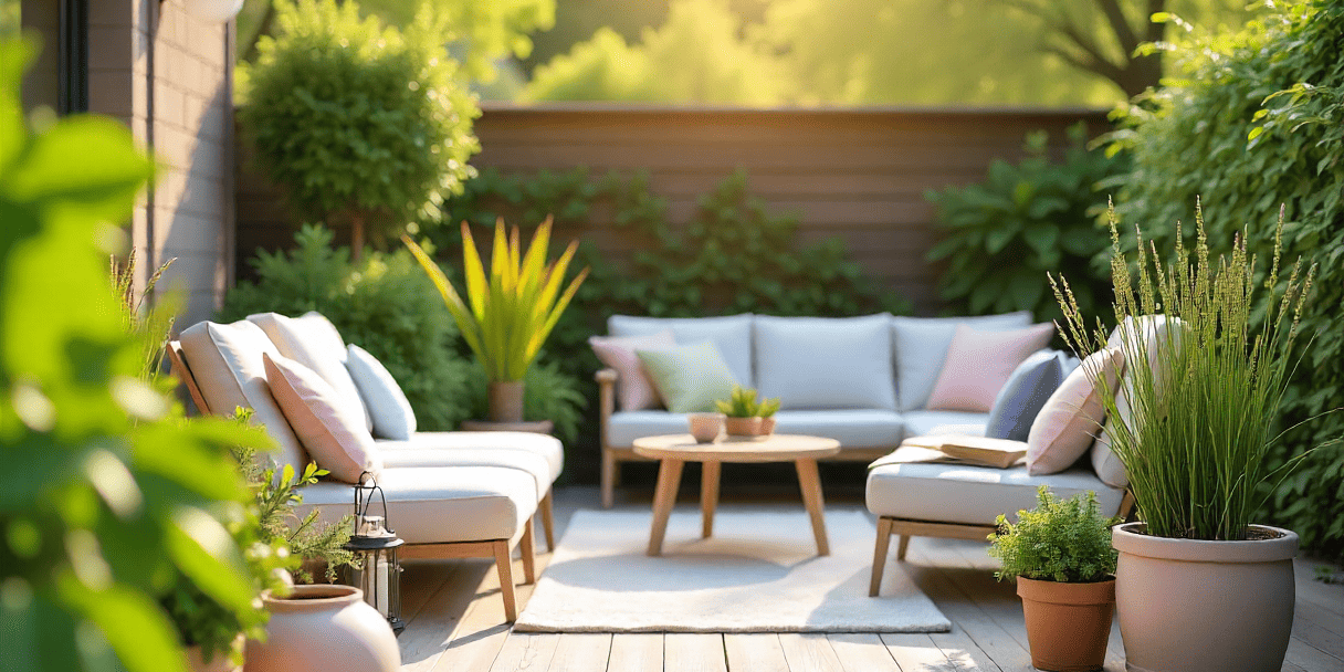 een terras wat is voorbereid voor de lente